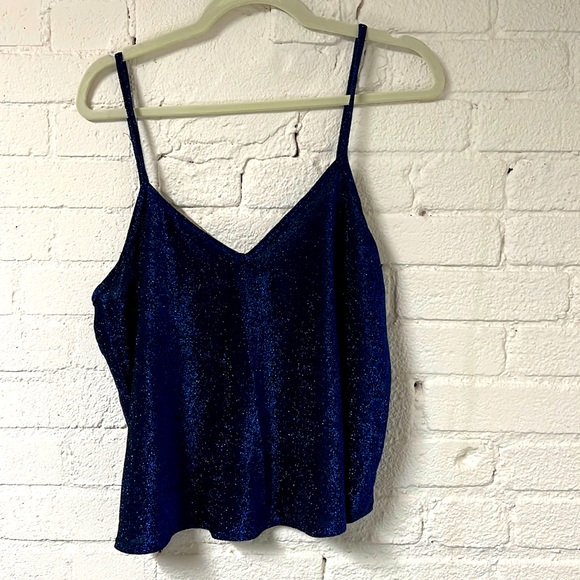 Urban Outfitters NWT Blue Sparkly Tank Top - Picture 1 of 6